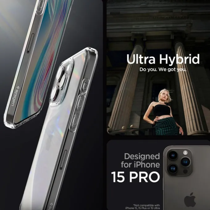 Etui SPIGEN iPhone 15 Pro Ultra Hybrid Crystal Clear Case