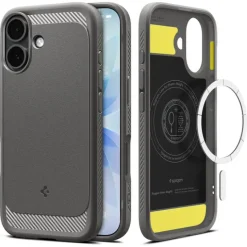ETUI SPIGEN IPHONE 17 RUGGED ARMOR MAG MAGSAFE GREY