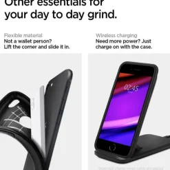 Etui SPIGEN iPhone SE 2022 2020 Rugged Armor Black Czarne Case
