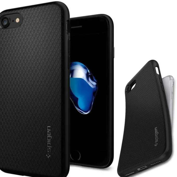 Etui SPIGEN Liquid Air Apple iPhone SE 2022 2020 7 8 Black Czarne Case
