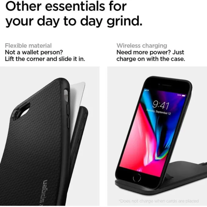 Etui SPIGEN Liquid Air Apple iPhone SE 2022 2020 7 8 Black Czarne Case