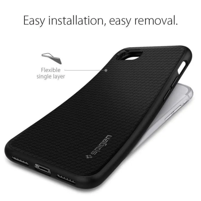 Etui SPIGEN Liquid Air Apple iPhone SE 2022 2020 7 8 Black Czarne Case