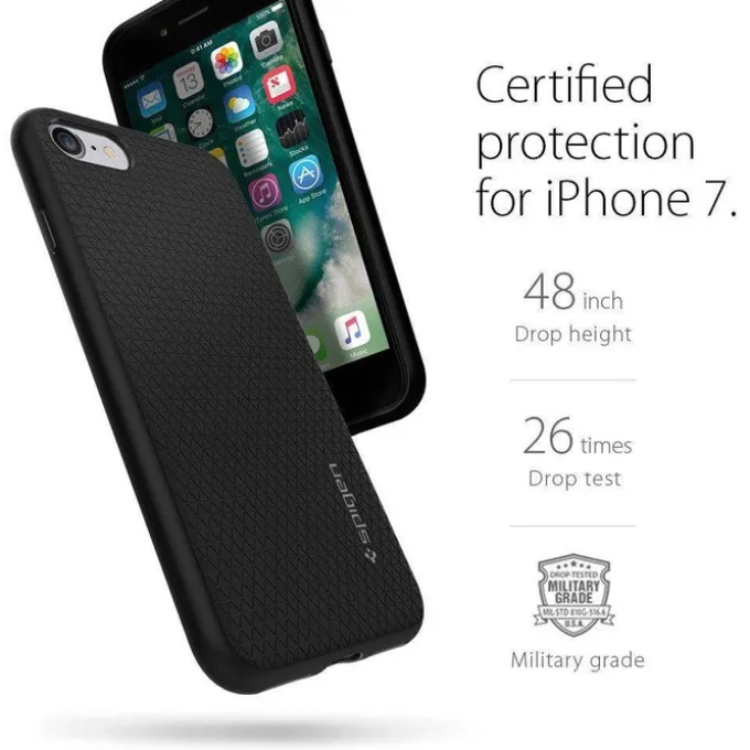 Etui SPIGEN Liquid Air Apple iPhone SE 2022 2020 7 8 Black Czarne Case