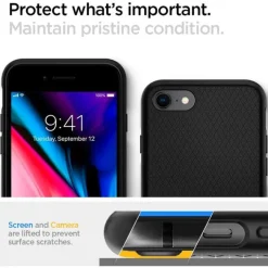 Etui SPIGEN Liquid Air Apple iPhone SE 2022 2020 7 8 Black Czarne Case