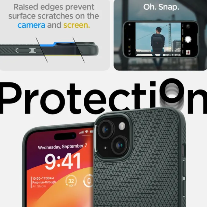 Etui Spigen Liquid Air iPhone 15 Abyss Green Case