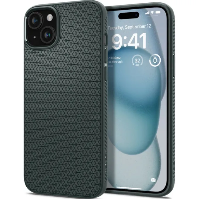 Etui Spigen Liquid Air iPhone 15 Abyss Green Case