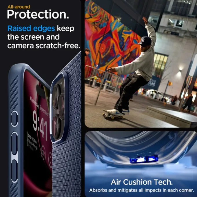 Etui Spigen Liquid Air iPhone 15 Pro Navy Blue Case
