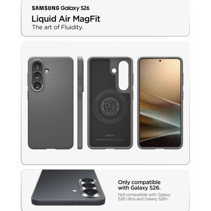 ETUI SPIGEN LIQUID AIR MAG SAMSUNG GALAXY S26 MAGSAFE MARBLE GREY
