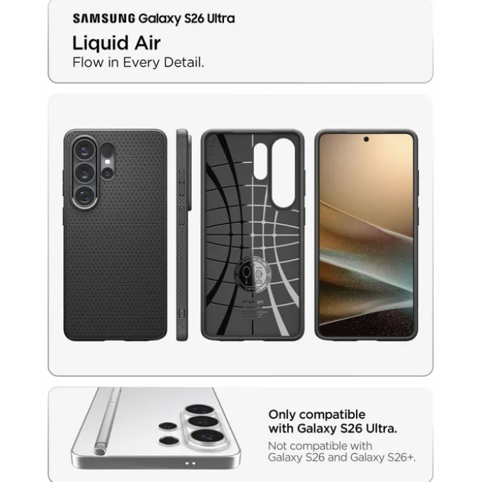 ETUI SPIGEN LIQUID AIR SAMSUNG GALAXY S26 ULTRA MATTE BLACK