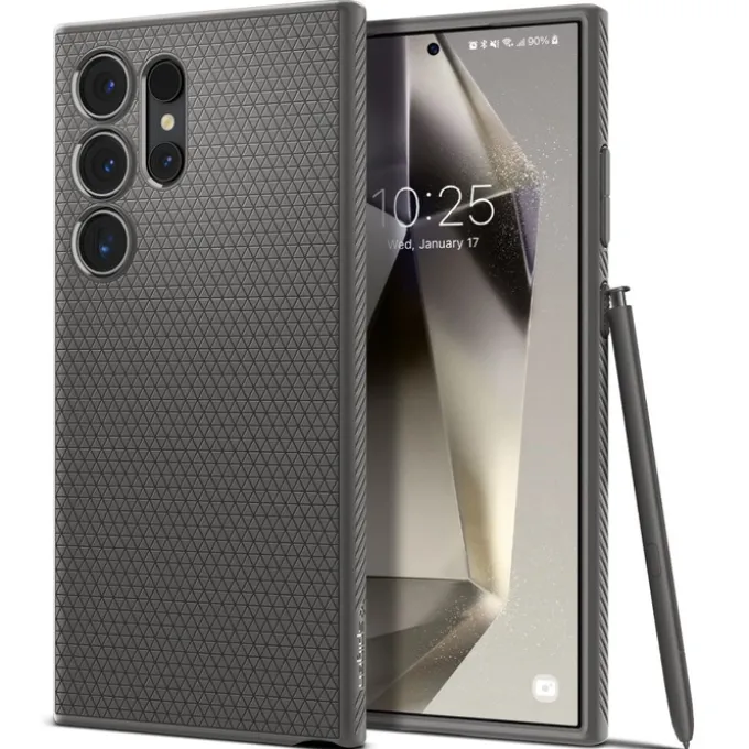Etui Spigen Liquid Air Samsung Galaxy S24 Ultra Marble Grey Case