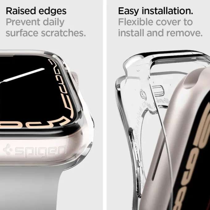 Etui SPIGEN Liquid Crystal Apple Watch 9 8 7 6 SE 2022 44mm 45 mm Przezroczyste
