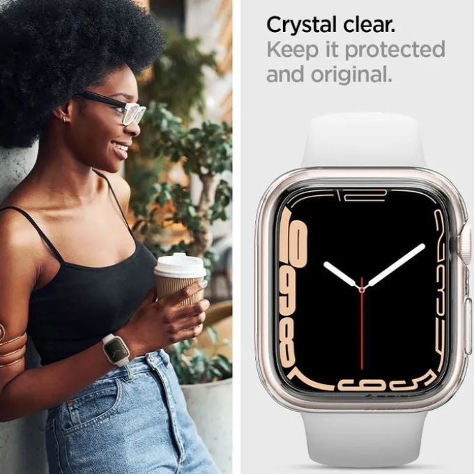 Etui SPIGEN Liquid Crystal Apple Watch 9 8 7 6 SE 2022 44mm 45 mm Przezroczyste