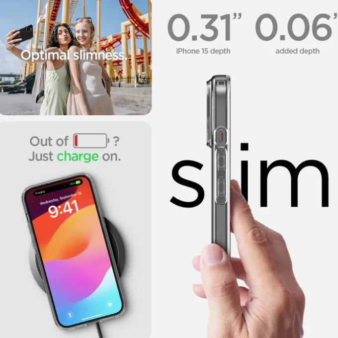 Etui Spigen Liquid Crystal iPhone 15 Crystal Clear Case