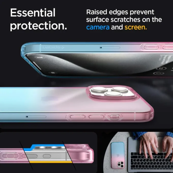 Etui Spigen Liquid Crystal iPhone 15 Pro Gradation Pink Case