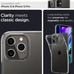 Etui SPIGEN Liquid Crystal iPhone 12 12 Pro Crystal Clear Przeźroczyste Case