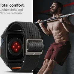 Etui SPIGEN LITE FIT ”PRO” APPLE WATCH 4 / 5 / 6 / 7 / 8 / 9 / SE (44 / 45 MM) MATTE BLACK
