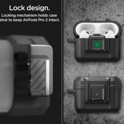 ETUI SPIGEN LOCK FIT AIRPODS PRO 1 / 2 MATTE BLACK