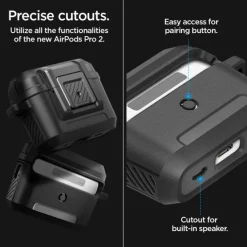 ETUI SPIGEN LOCK FIT AIRPODS PRO 1 / 2 MATTE BLACK