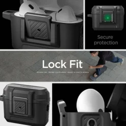 ETUI SPIGEN LOCK FIT AIRPODS PRO 1 / 2 MATTE BLACK