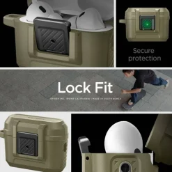 Etui Spigen Lock Fit Airpods Pro 1 / 2 Vintage Khaki Case