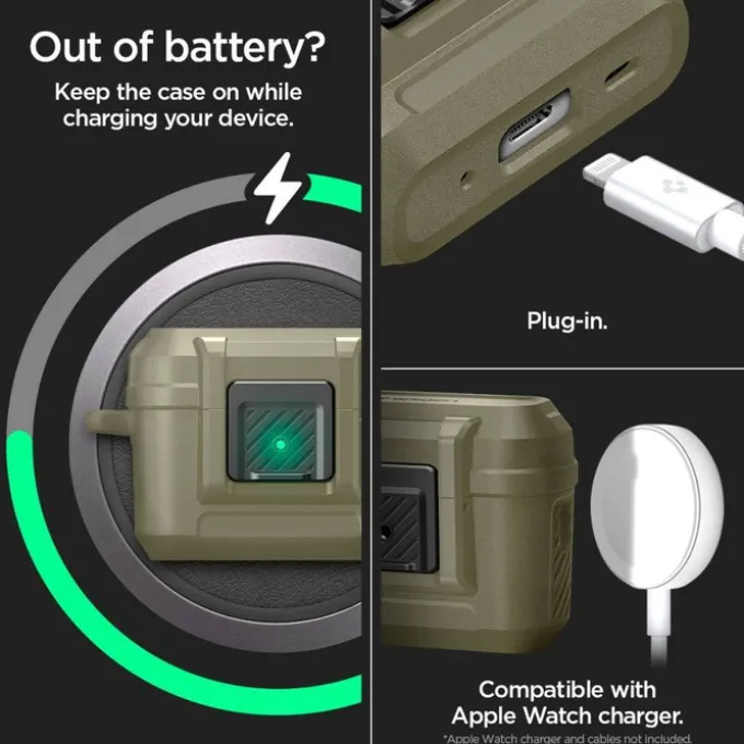 Etui Spigen Lock Fit Airpods Pro 1 / 2 Vintage Khaki Case