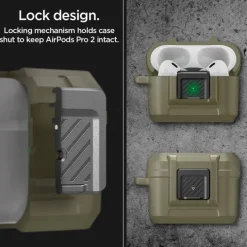 Etui Spigen Lock Fit Airpods Pro 1 / 2 Vintage Khaki Case