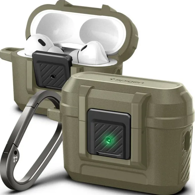 Etui Spigen Lock Fit Airpods Pro 1 / 2 Vintage Khaki Case