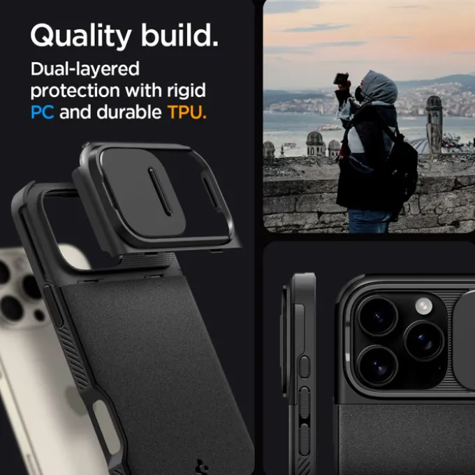ETUI SPIGEN OPTIK ARMOR MAG MAGSAFE IPHONE 16 PRO MAX BLACK
