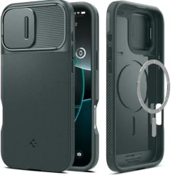 ETUI SPIGEN OPTIK ARMOR MAG MAGSAFE IPHONE 16 PRO MAX ABYSS GREEN