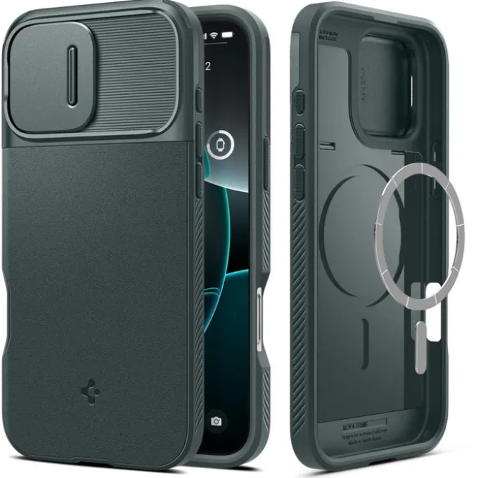 ETUI SPIGEN OPTIK ARMOR MAG MAGSAFE IPHONE 16 PRO MAX ABYSS GREEN
