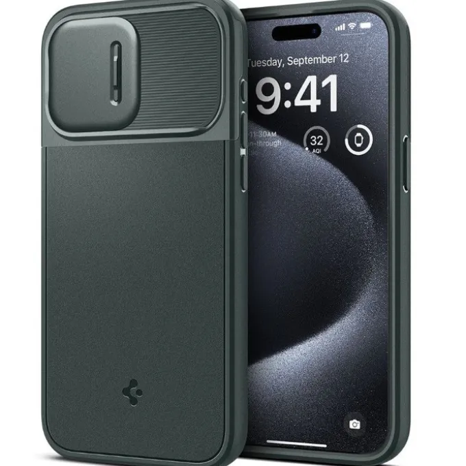 Etui Spigen Optik Armor Mag Magsafe iPhone 15 Pro Abyss Green Case