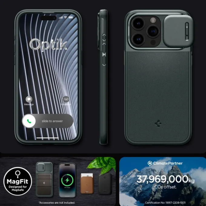 Etui Spigen Optik Armor Mag Magsafe iPhone 15 Pro Abyss Green Case
