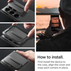 Etui Spigen Optik Armor Samsung Galaxy S24 Ultra Black Case