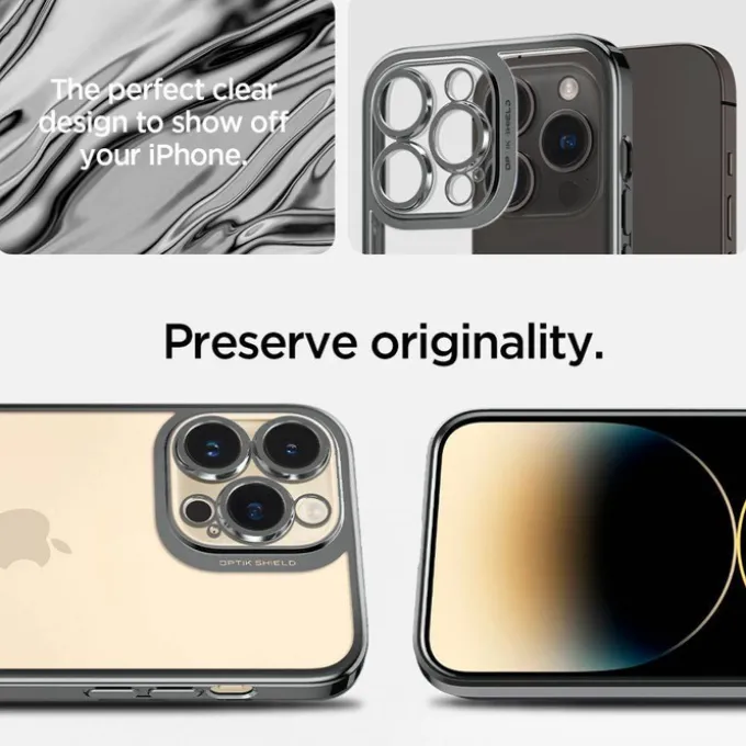 Etui Spigen Optik Crystal iPhone 14 Pro Max Chrome Greycase