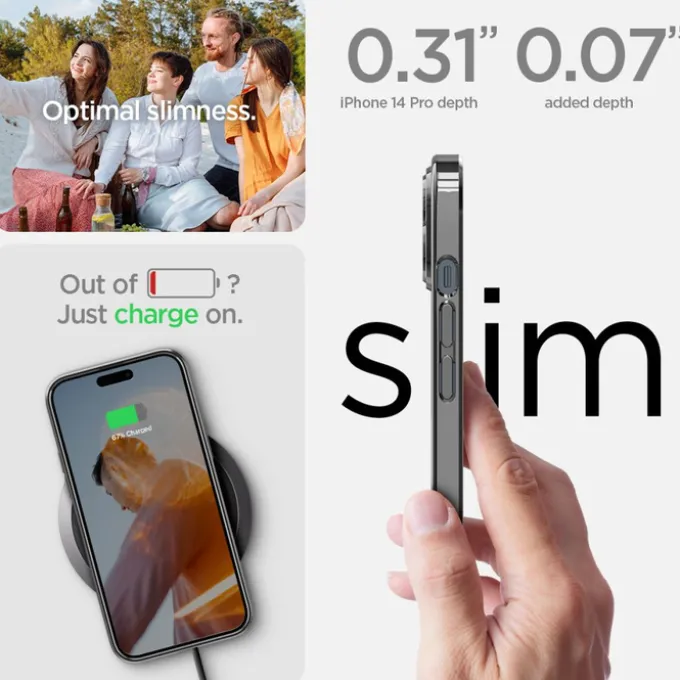 Etui Spigen Optik Crystal iPhone 14 Pro Chrome Grey