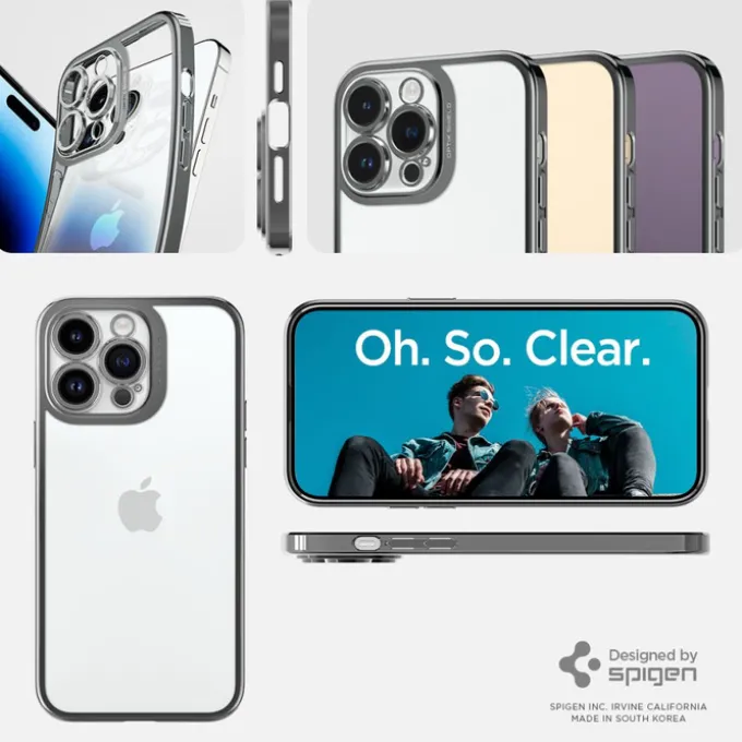 Etui Spigen Optik Crystal iPhone 14 Pro Chrome Grey