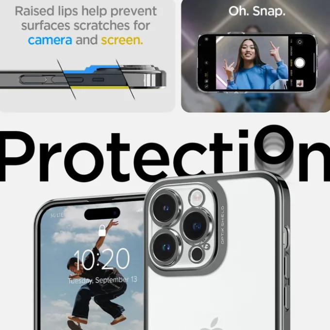 Etui Spigen Optik Crystal iPhone 14 Pro Chrome Grey