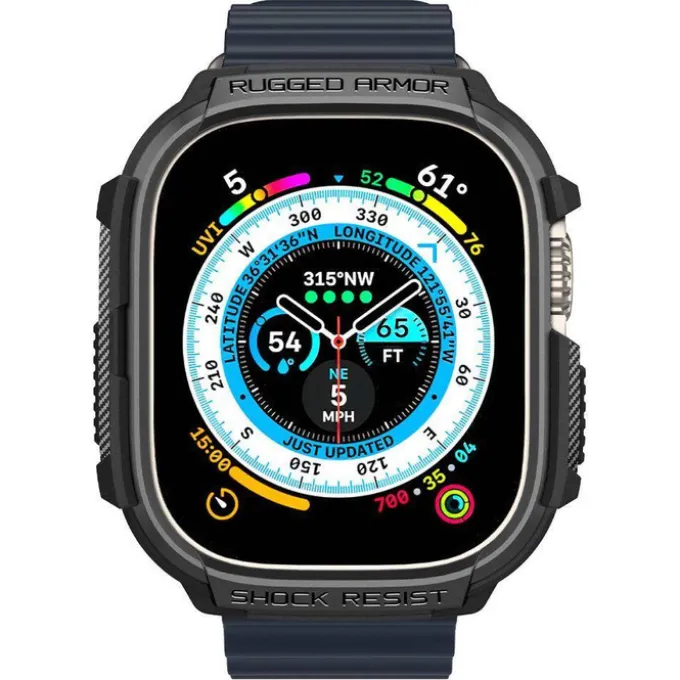 Etui Spigen Rugged Armor Apple Watch Ultra 49mm Ultra 2 Czarne
