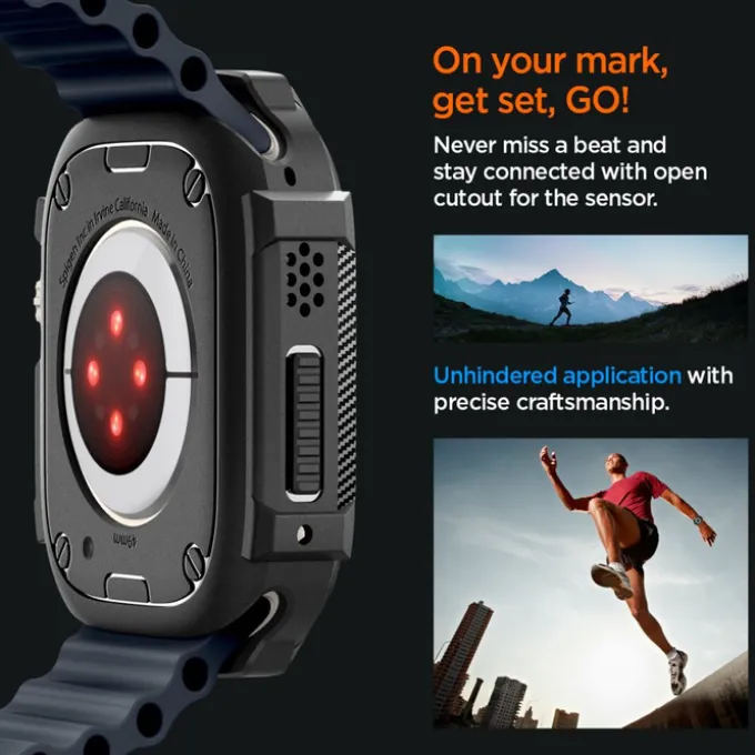 Etui Spigen Rugged Armor Apple Watch Ultra 49mm Ultra 2 Czarne