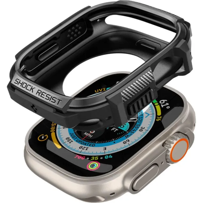 Etui Spigen Rugged Armor Apple Watch Ultra 49mm Ultra 2 Czarne