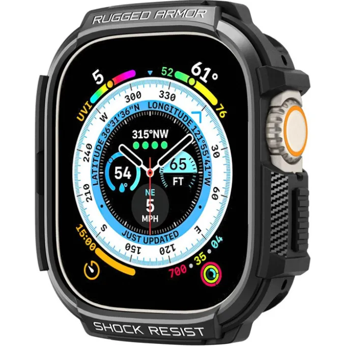 Etui Spigen Rugged Armor Apple Watch Ultra 49mm Ultra 2 Czarne