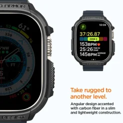 Etui Spigen Rugged Armor Apple Watch Ultra 49mm Ultra 2 Czarne