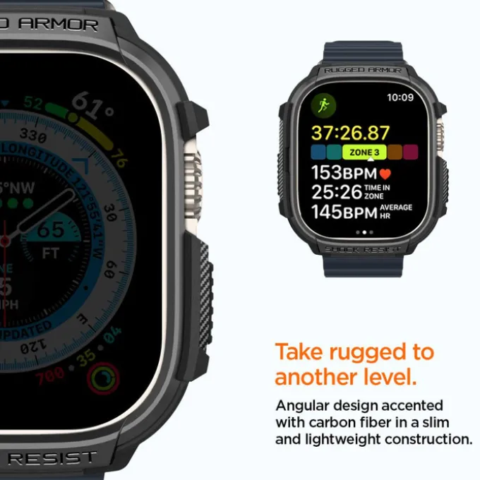 Etui Spigen Rugged Armor Apple Watch Ultra 49mm Ultra 2 Czarne