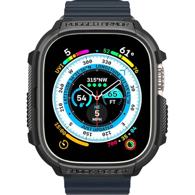 Etui Spigen Rugged Armor Apple Watch Ultra 49mm Ultra 2 Czarne