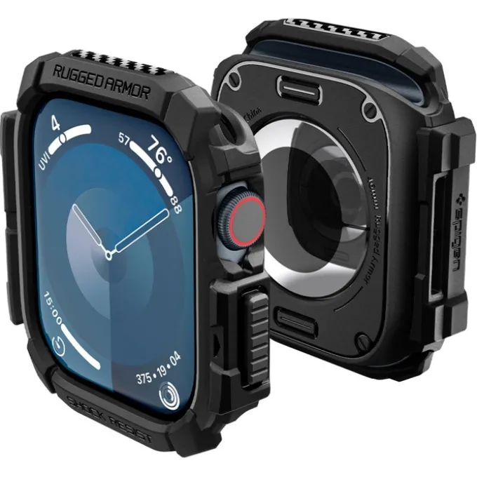 ETUI SPIGEN RUGGED ARMOR APPLE WATCH 10 (46 MM) MATTE BLACK