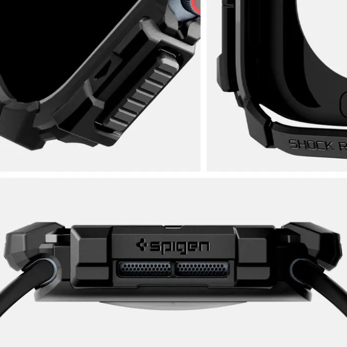 ETUI SPIGEN RUGGED ARMOR APPLE WATCH 10 (46 MM) MATTE BLACK