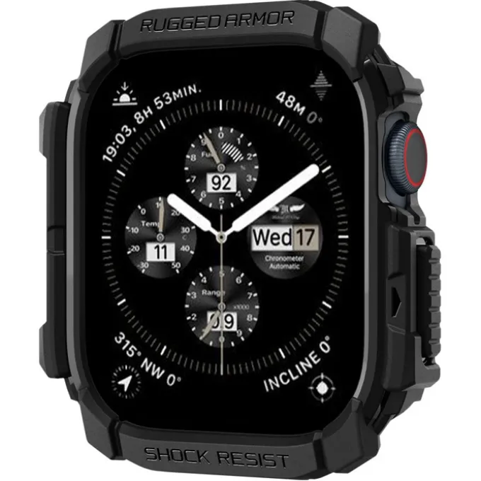 ETUI SPIGEN RUGGED ARMOR APPLE WATCH 10 (46 MM) MATTE BLACK