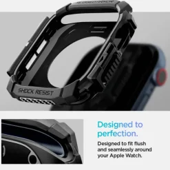 ETUI SPIGEN RUGGED ARMOR APPLE WATCH 10 (42 MM) MATTE BLACK