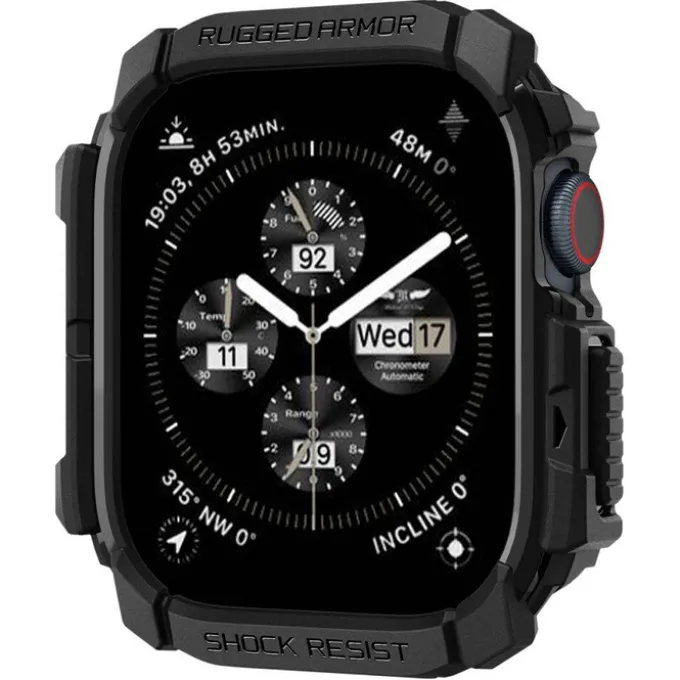 ETUI SPIGEN RUGGED ARMOR APPLE WATCH 10 (42 MM) MATTE BLACK