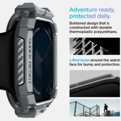 ETUI SPIGEN RUGGED ARMOR APPLE WATCH 10 (46 MM) DARK GREY